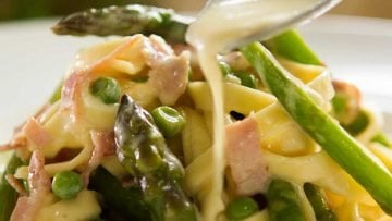 Creamy tagliatelle with pancetta recipe