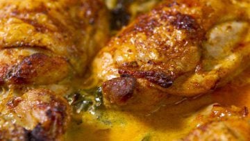 The best Succulent crispy skin chicken with lemon butter cream sauce