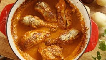 Traditional French dish chicken moutarde recipe