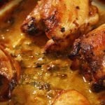 Chicken thighs with mustard sauce