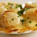 Scallop Gratin with Leek Confit