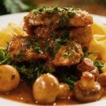 Amazing Chicken Marsala with fettuccine