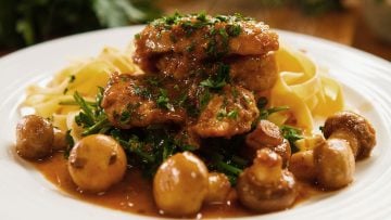 Amazing Chicken Marsala with fettuccine