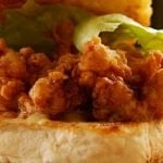 Crispy fried chicken burger