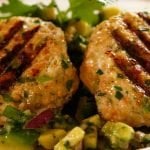 Salmon burgers with avocado salsa