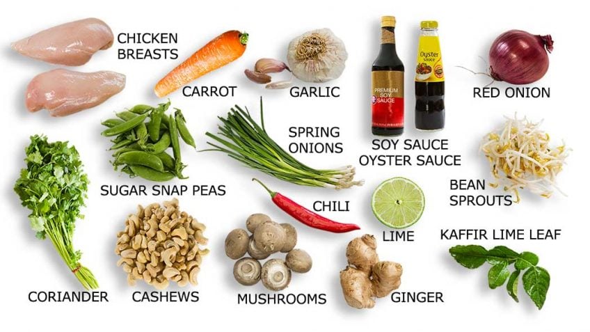Thai Chicken Stir Fry ingredients