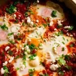 Shakshouka, eggs in spicy tomato sauce
