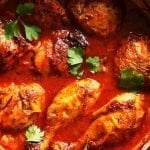 Chicken Roman style with bell peppers and tomato