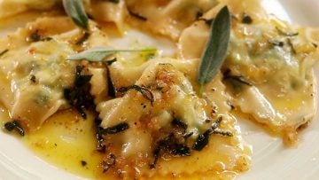 Sage and butter ravioli