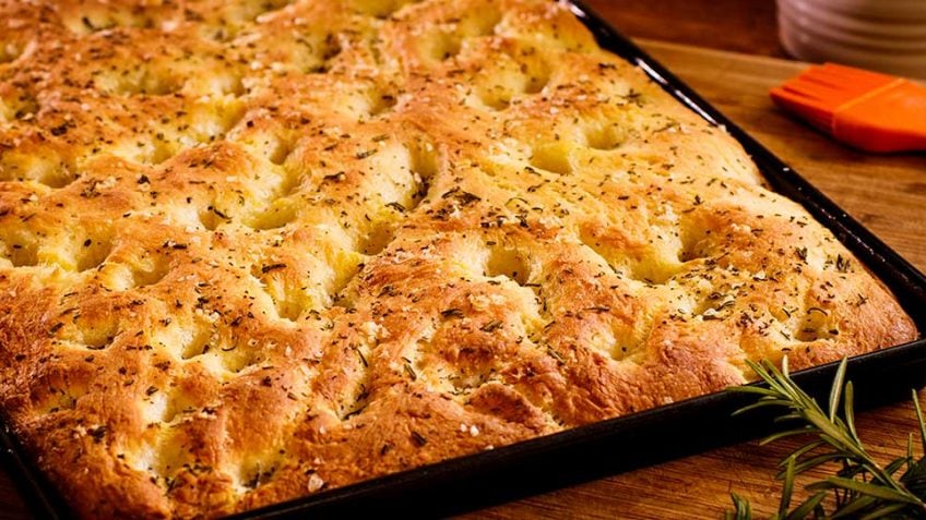 Focaccia with rosemary and sea salt - Italian bread