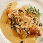 Chicken tarragon with prosciutto in a cream sauce