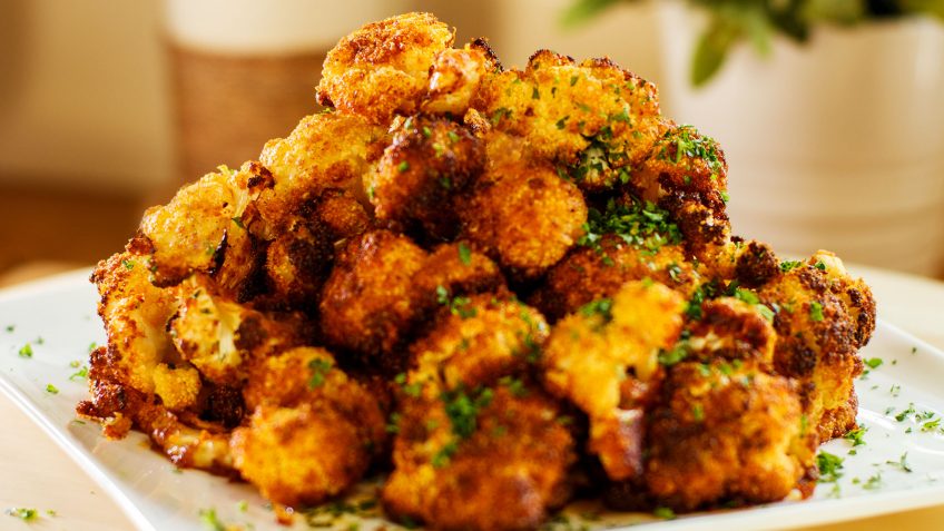Roasted cauliflower Florets with Parmesan and Smoked Paprika
