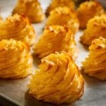 Potato swirls known as Pommes Duchesse