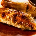 Roast tarragon chicken with rich onion and garlic gravy