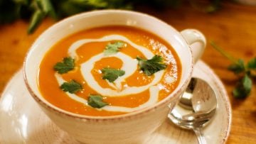 Vegan sweet potato and coconut soup