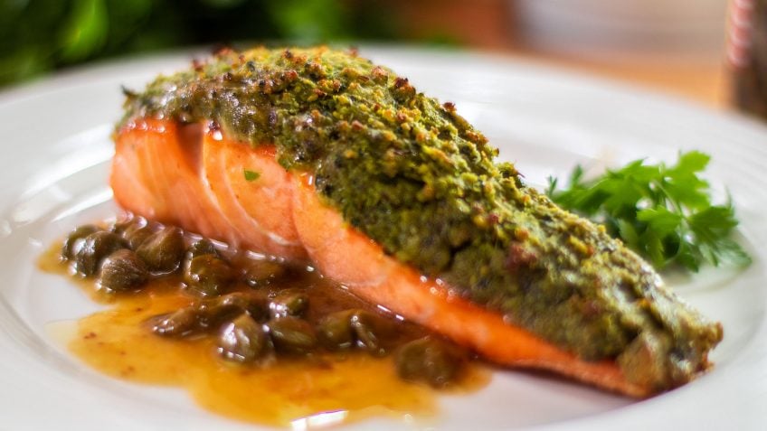 Herb crusted salmon