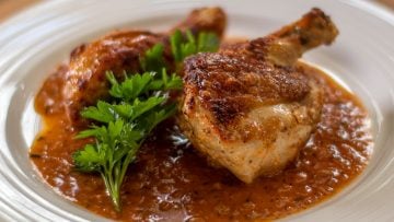 Crispy Chicken in red wine vinegar