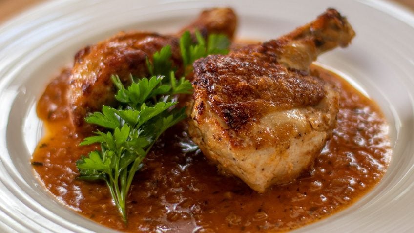 Crispy Chicken in red wine vinegar