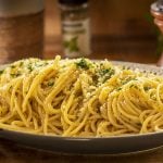 cheesy onion spaghetti