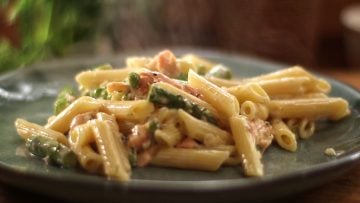 Creamy Penne Pasta with Smoked Fish