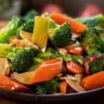 Asian wok stir fried vegetables