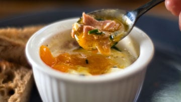 Creamy Cheesy Eggs in Cocotte