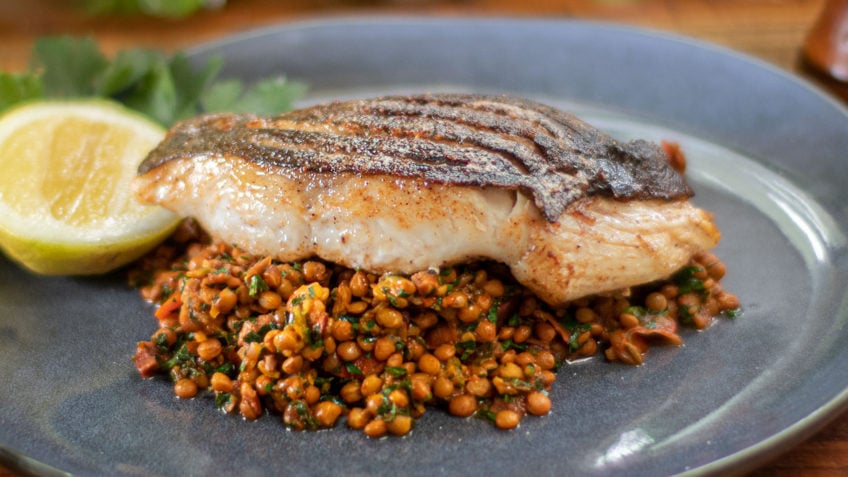 Taste this White Fish with lentils made in 20 minutes!