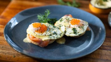 Fried Eggs and Salmon Muffins