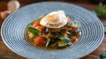 Oven baked Ratatouille with egg