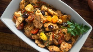 Healthy Mediterranean Chicken with Cherry Tomatoes and Olives