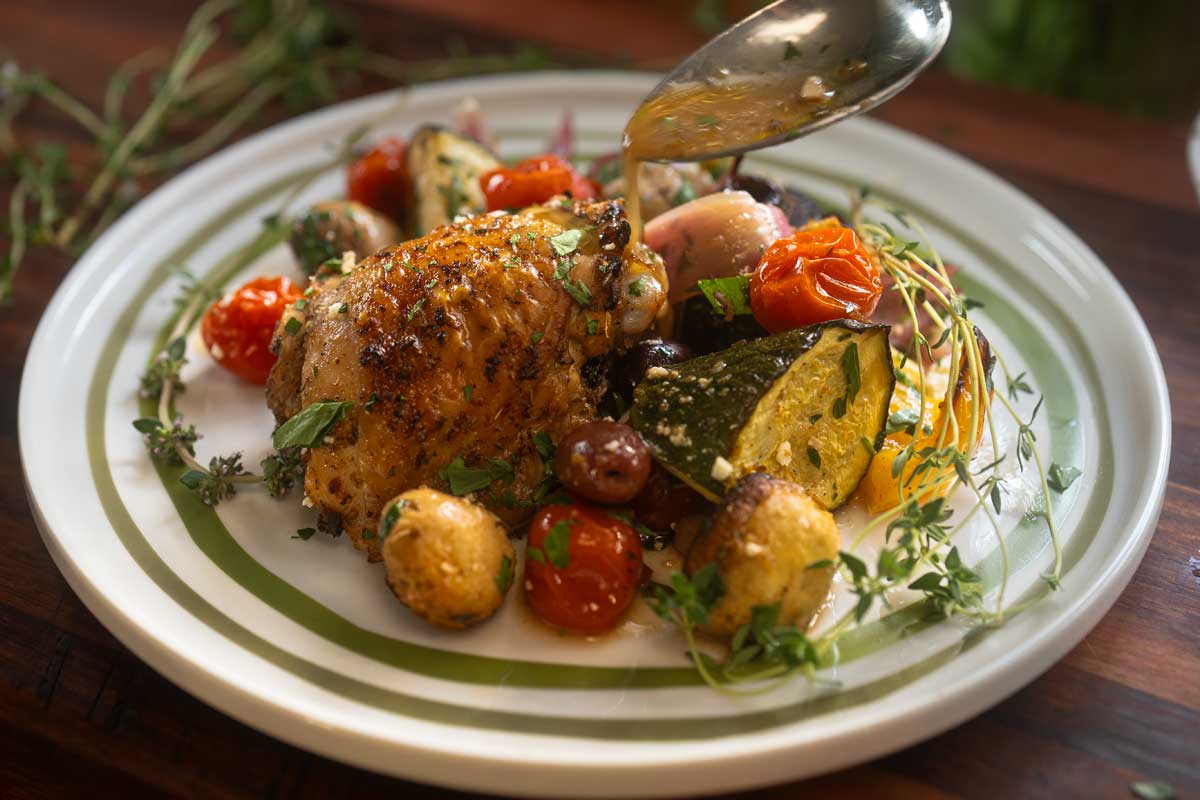 Mediterranean Chicken baked in one pan