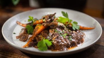 Rustic Chicken in a Rich Red Wine Sauce