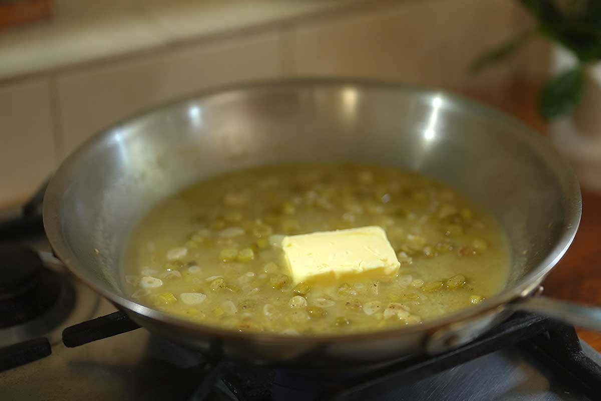 Butter in pan