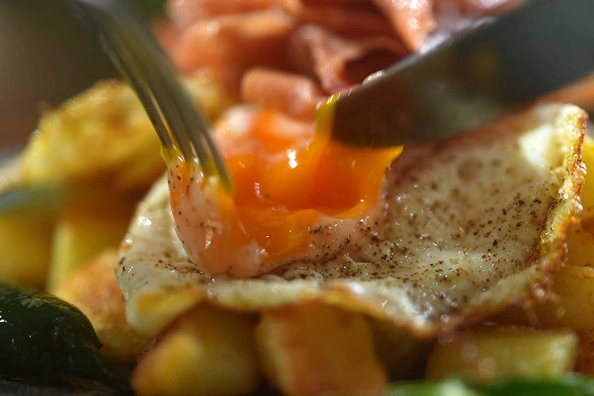 For breaking egg yolk
