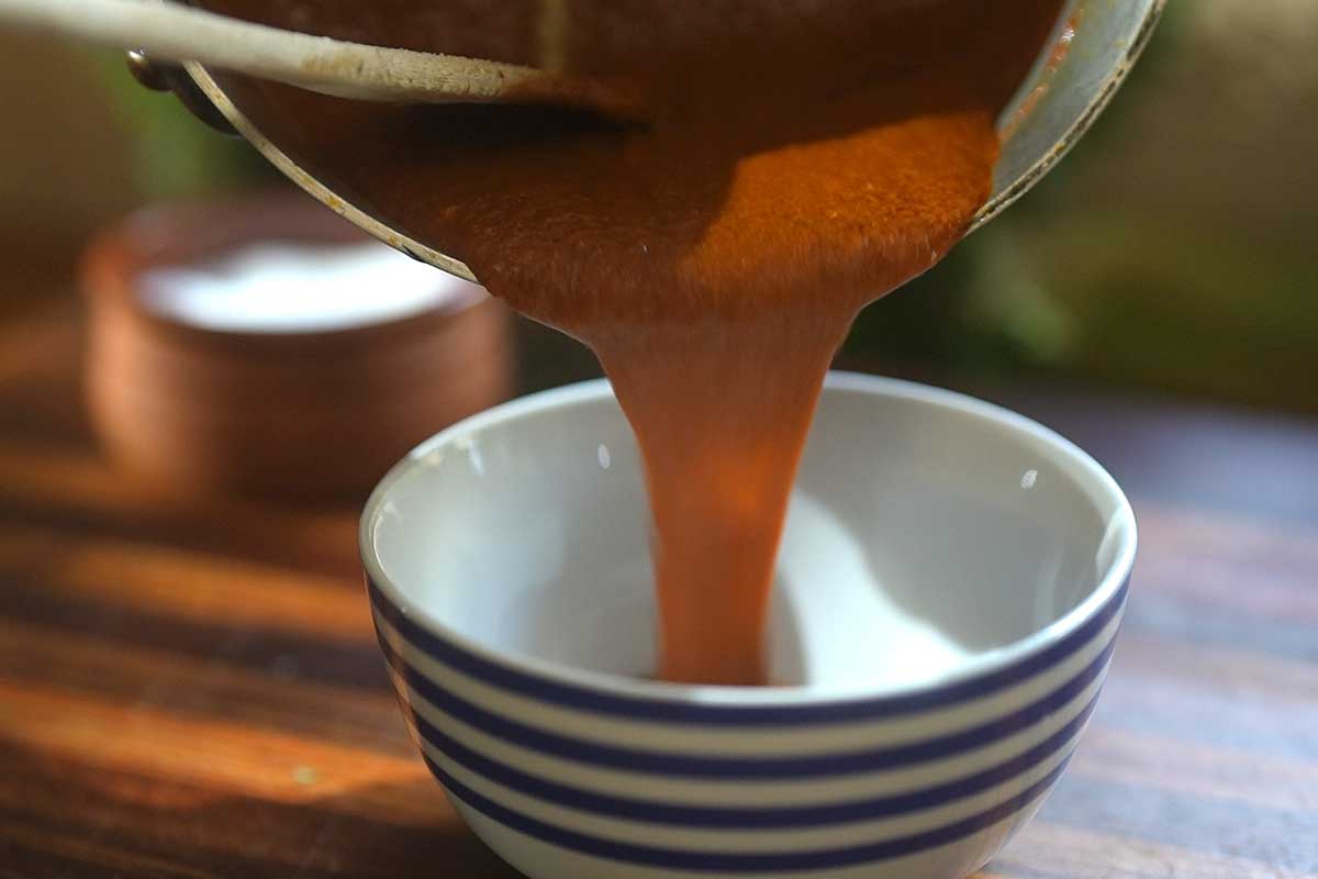 extra sauce in a small bowl]