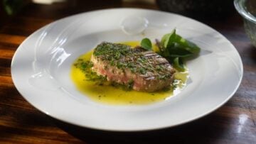 Tonno alla Griglia con Salmoriglio Grilled Tuna Steak with Sicilian Lemon-Oregano Sauce