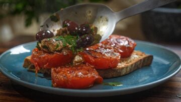 Warm Sardines and Tomatoes on Toasted Sourdough