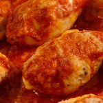 Chicken quenelles recipe with cheese and tomato