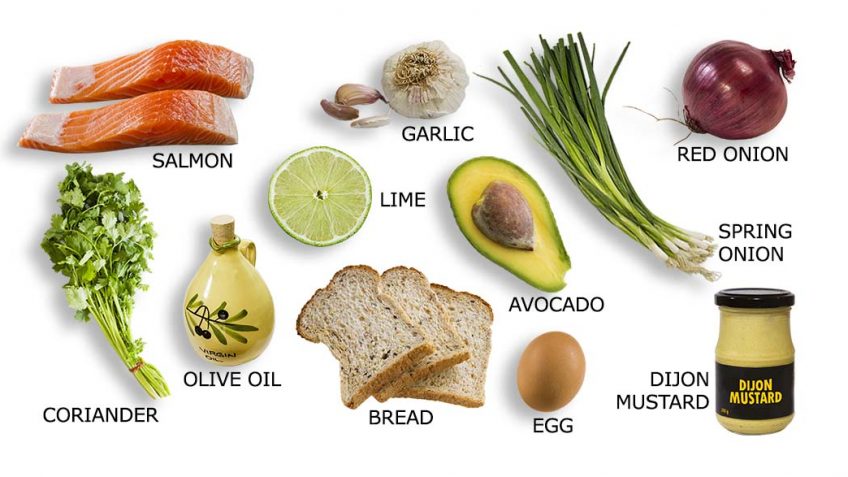 Salmon Burger ingredients