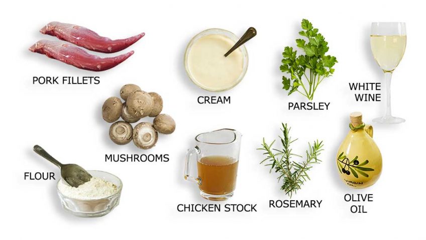 Pork fillet mushroom sauce ingredients