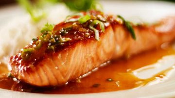 Glazed Pan Seared Salmon with Honey and Soy