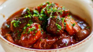 Slow cooked Rich Beef Stew known as Daube Provencale