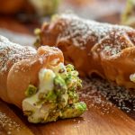 Crispy Cannoli with ricotta filling and Pistachio Nuts