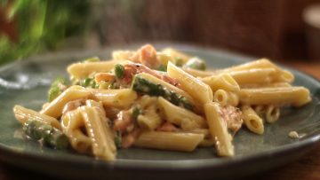 Creamy Penne Pasta with Smoked Fish