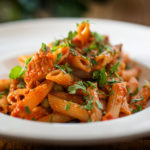 Penne Pasta with tuna and peas