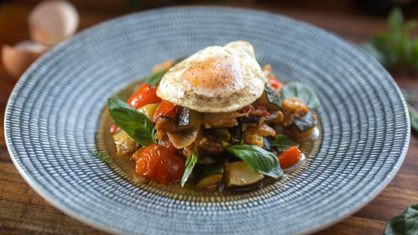 Oven baked Ratatouille with egg