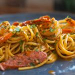 Garlic and chili Shrimp pasta with Chorizo