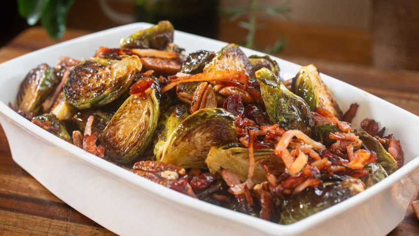 Brussels Sprouts with Bacon and Festive Fixings