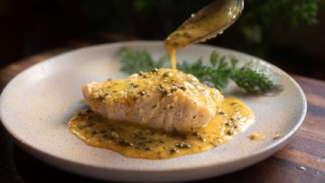 Steamed Fish with Lemon Beurre Blanc and Capers