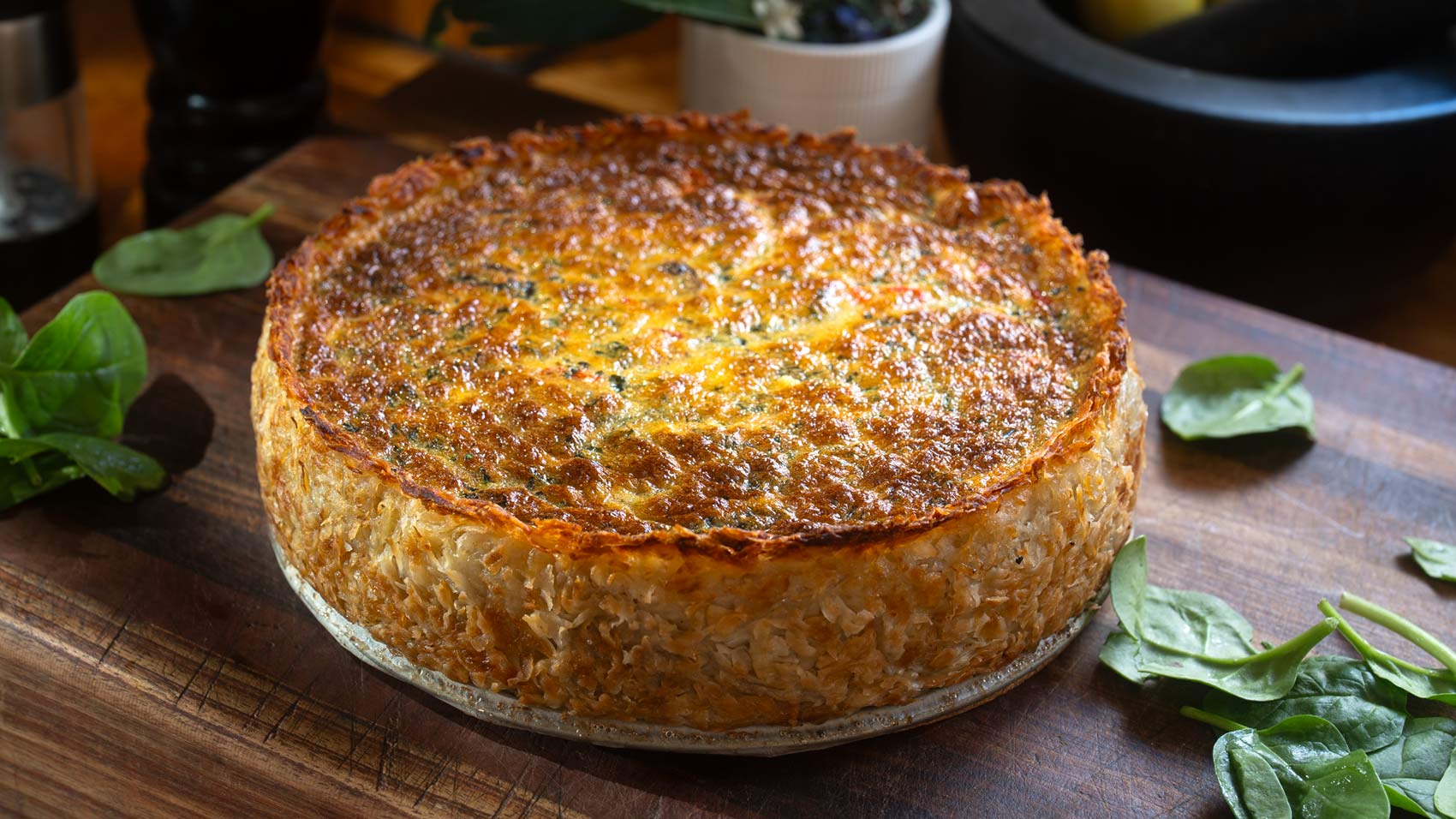 Potato-Crust Mediterranean Quiche